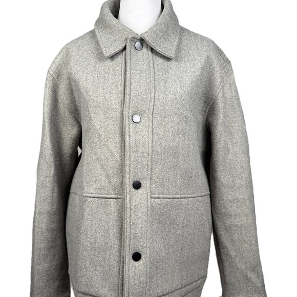 Zara Jackets & Blazers - Zara Women's Lined Wool Coat Heathered Gray Sz XL interior pockets snap closure